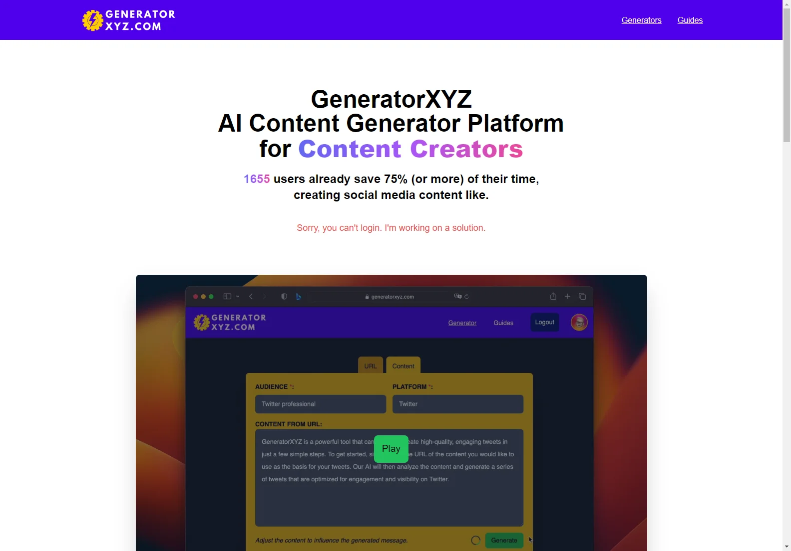 GeneratorXYZ: AI-Powered Content Creation Platform for Social Media & SEO