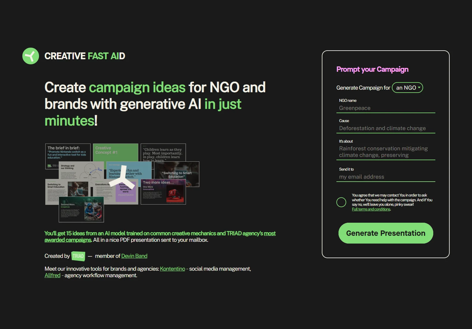 TRIAD Creative Fast AID: Generate 15 Campaign Ideas in Minutes