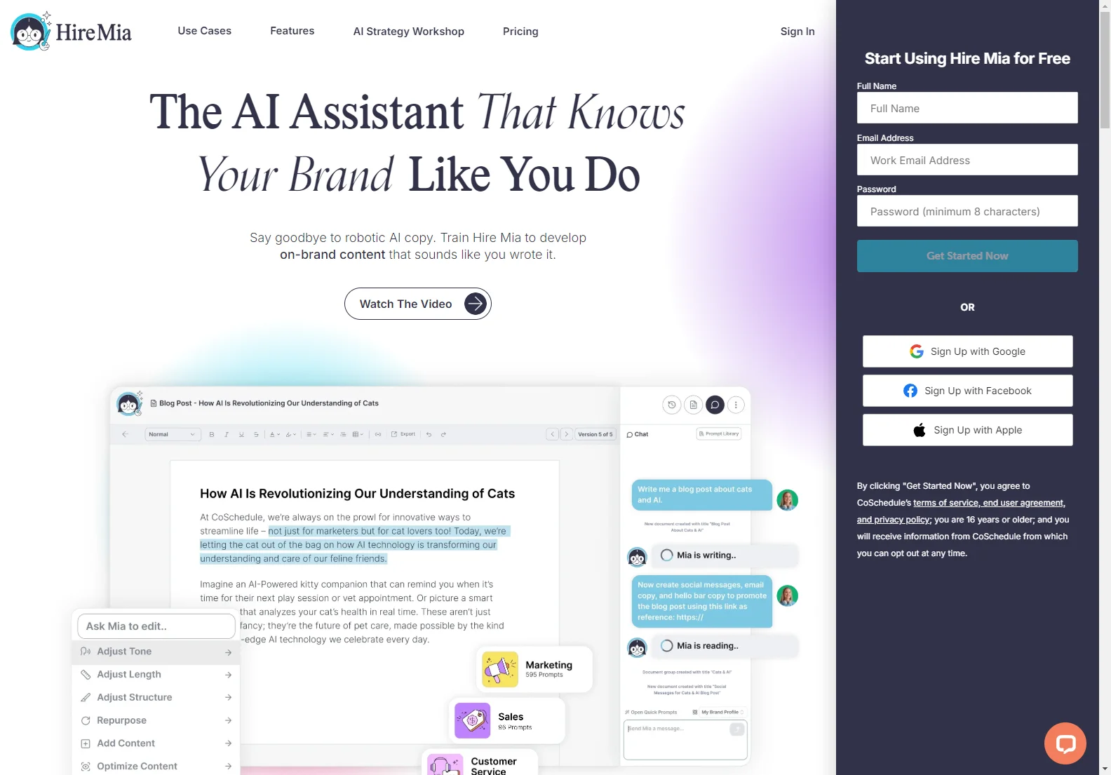 Hire Mia: AI-Powered Marketing Assistant for On-Brand Content