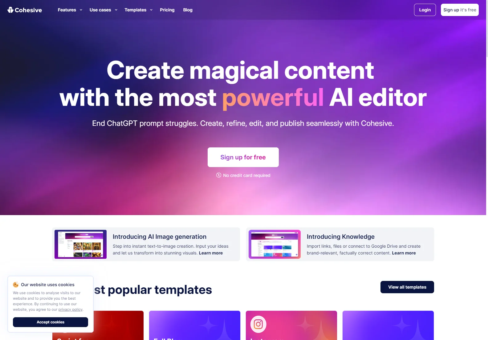 Cohesive: AI-Powered Editor for Effortless Content Creation