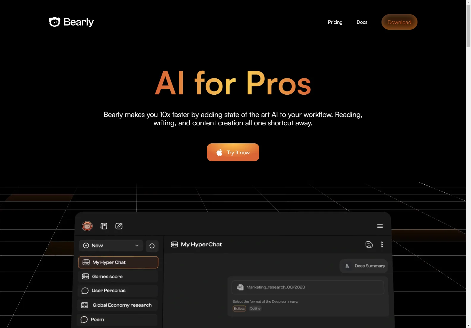 Bearly: AI-Powered Productivity Tool for 10x Faster Workflow