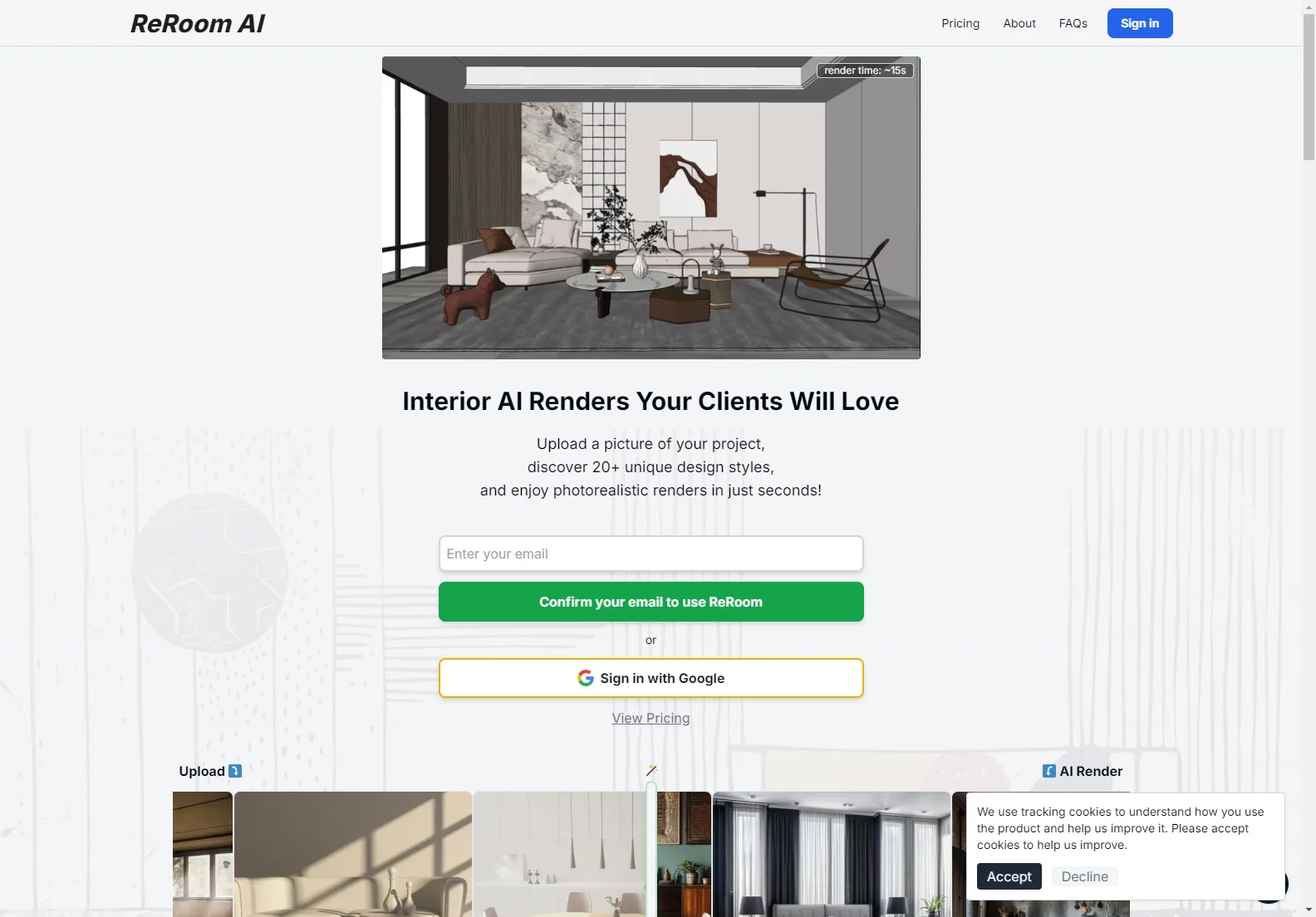 ReRoom AI: AI-Powered Interior Design Tool for Photorealistic Renders