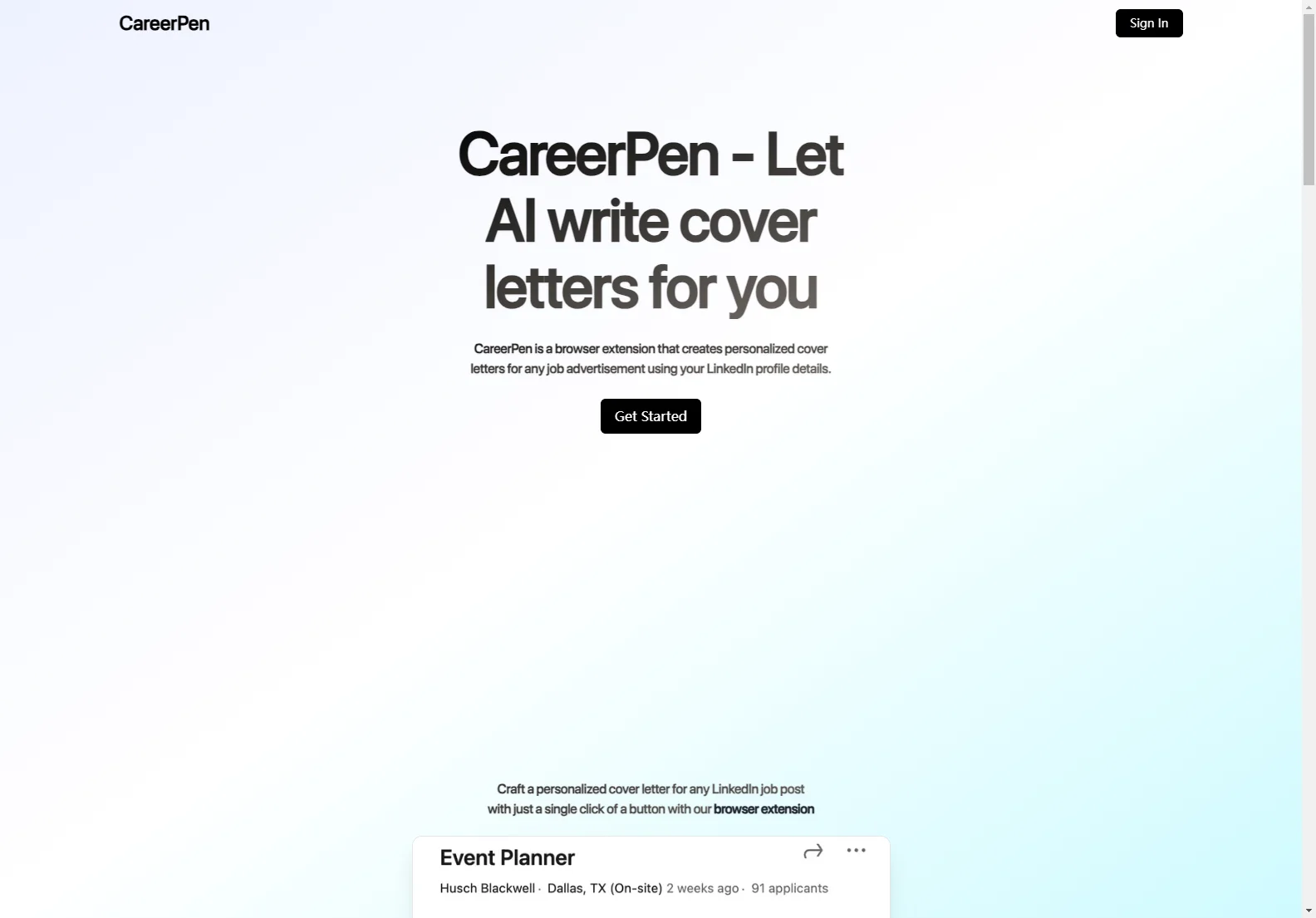 CareerPen: AI-Powered Cover Letter Generator for LinkedIn