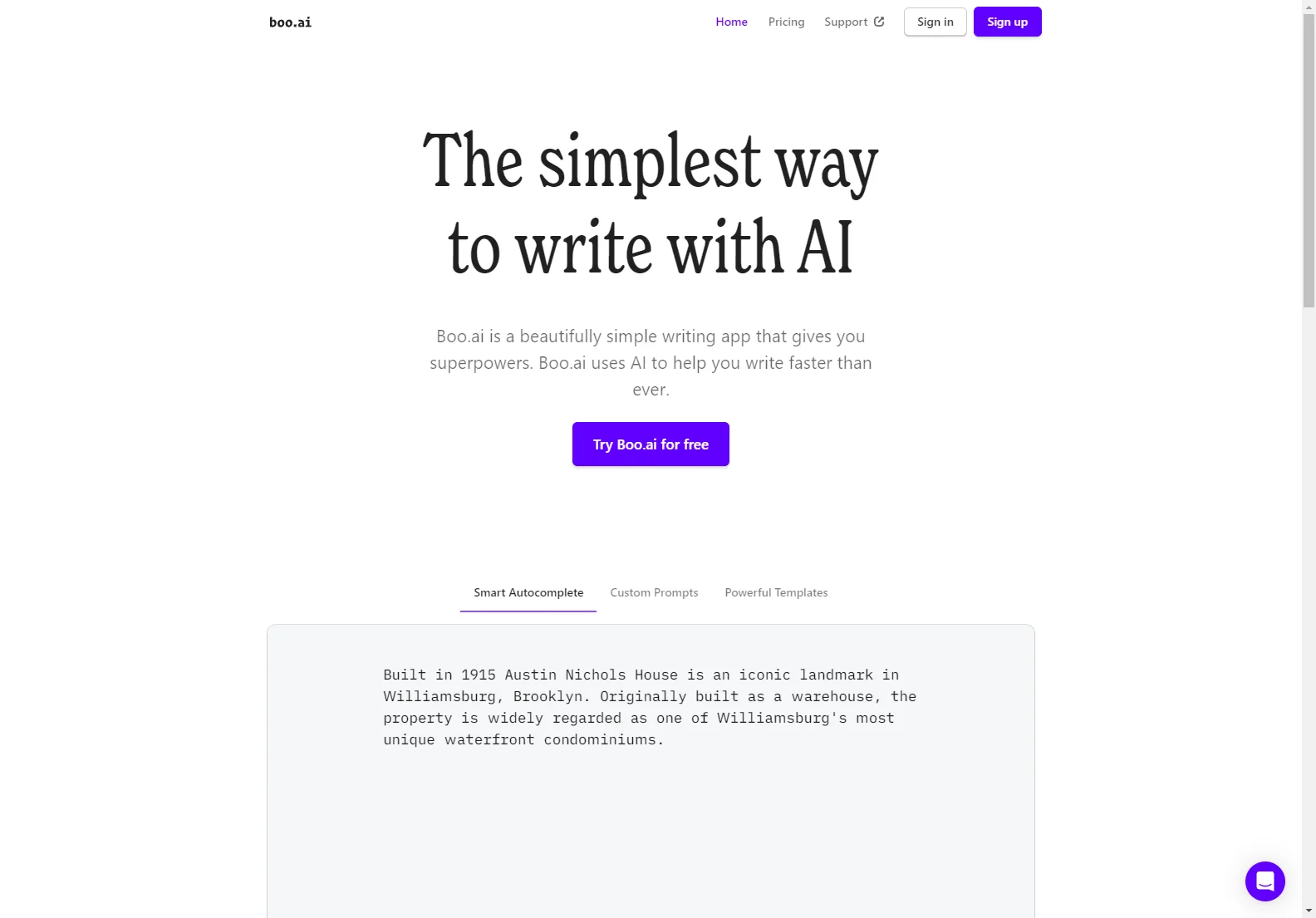 Boo.ai: The Simplest AI Writing Assistant for Faster, Better Writing