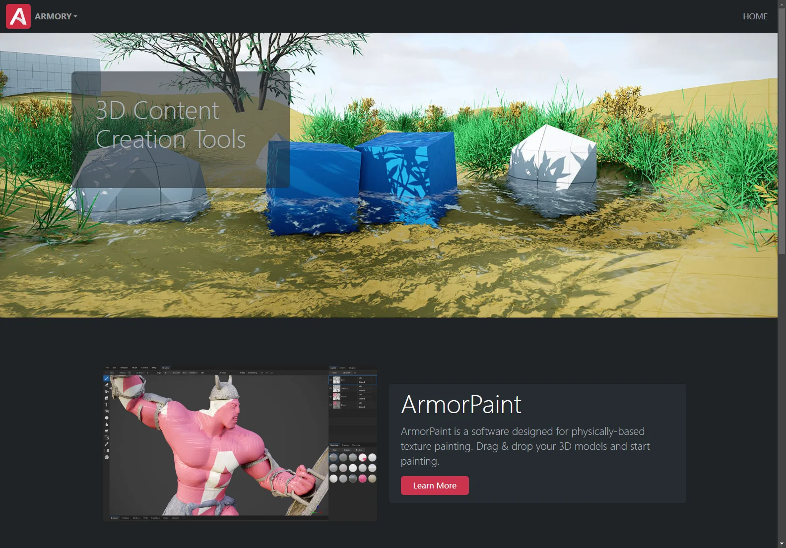 Armory: Streamlined 3D Content Creation Tools for Artists and Developers