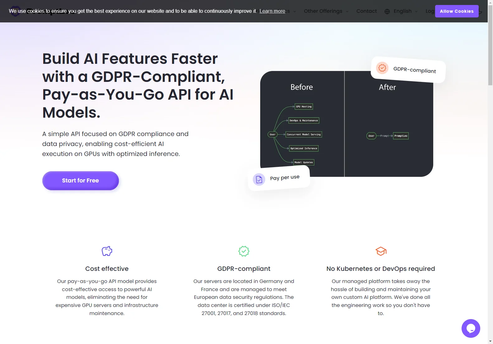 PromptLeo: GDPR-Compliant, Pay-as-You-Go API for AI Models