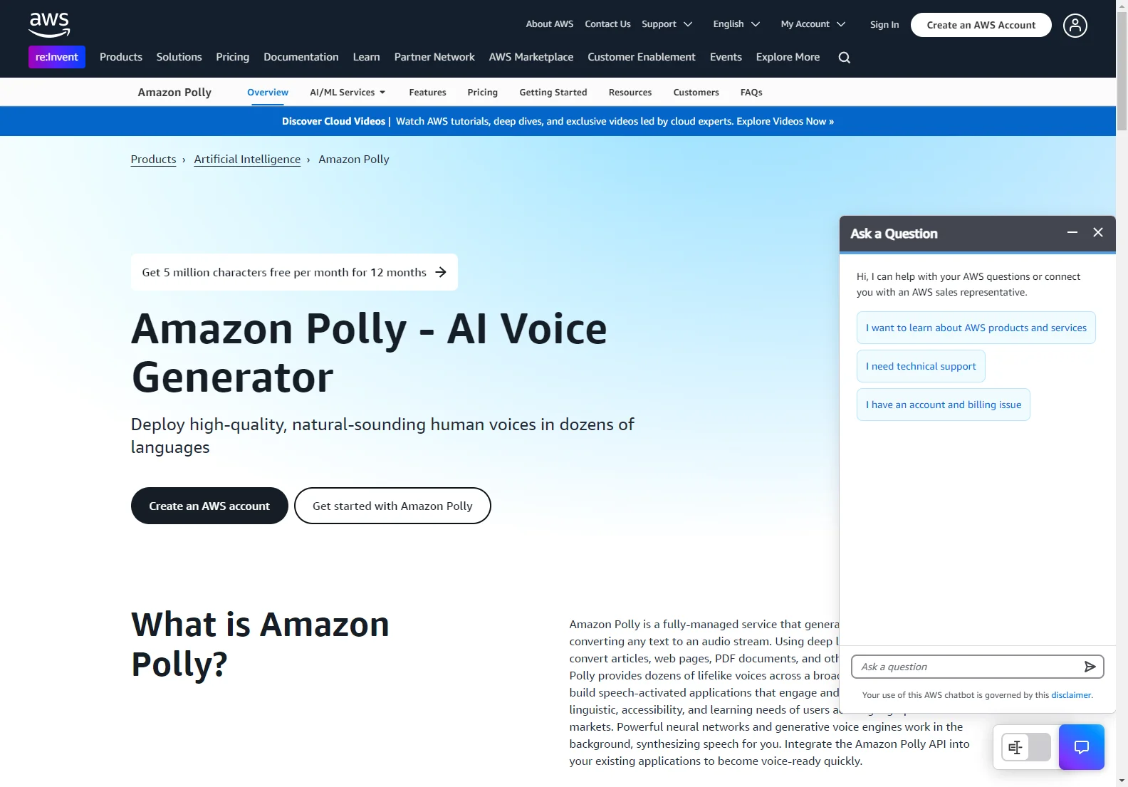 Amazon Polly: AI Voice Generator & Text-to-Speech Service from AWS