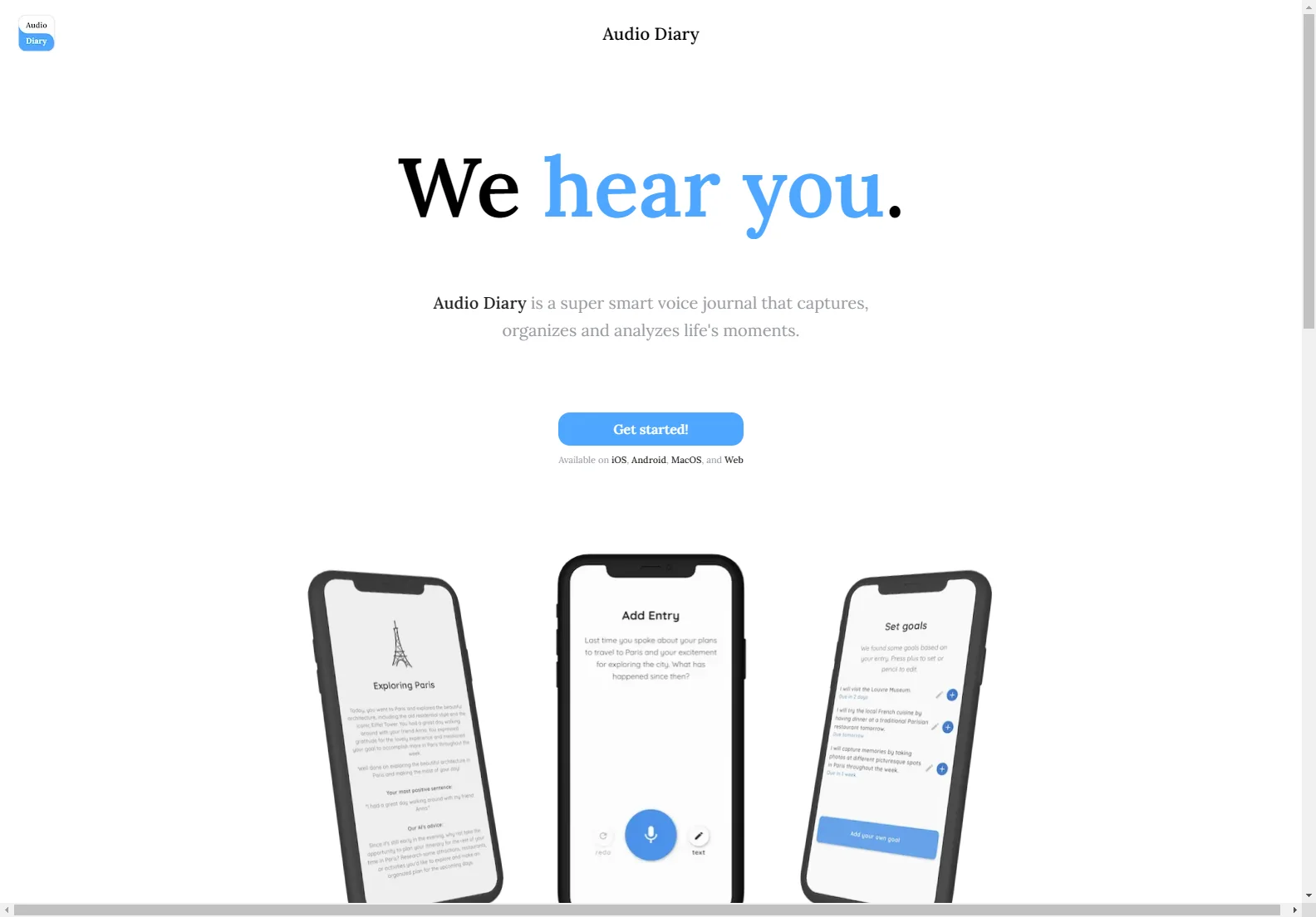 Audio Diary: AI-Powered Voice Journal for Self-Reflection and Goal Setting