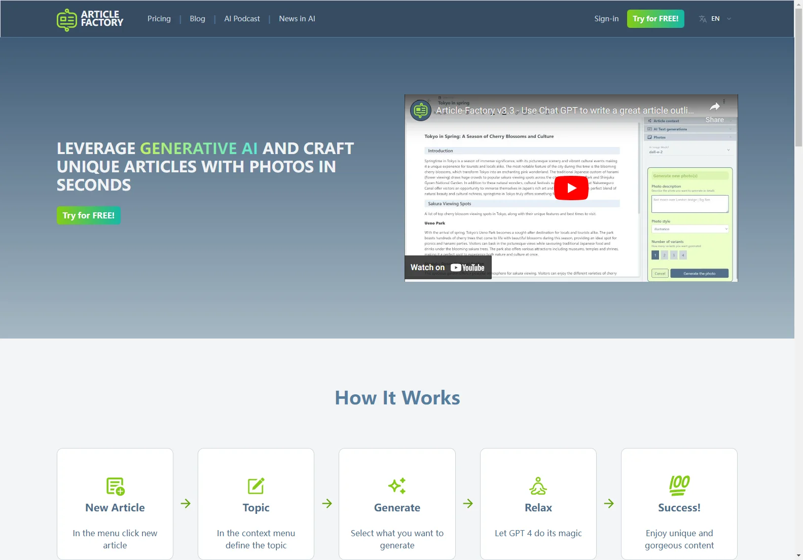 ARTICLE FACTORY: AI-Powered Article & Image Generator