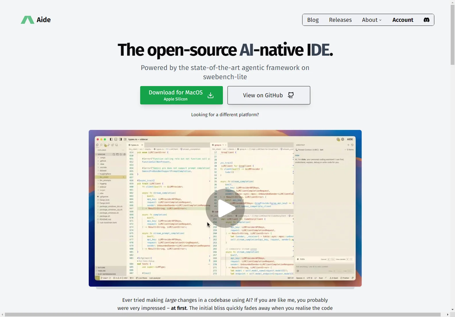 Aide: The AI-Native IDE for Efficient and Error-Free Code Editing