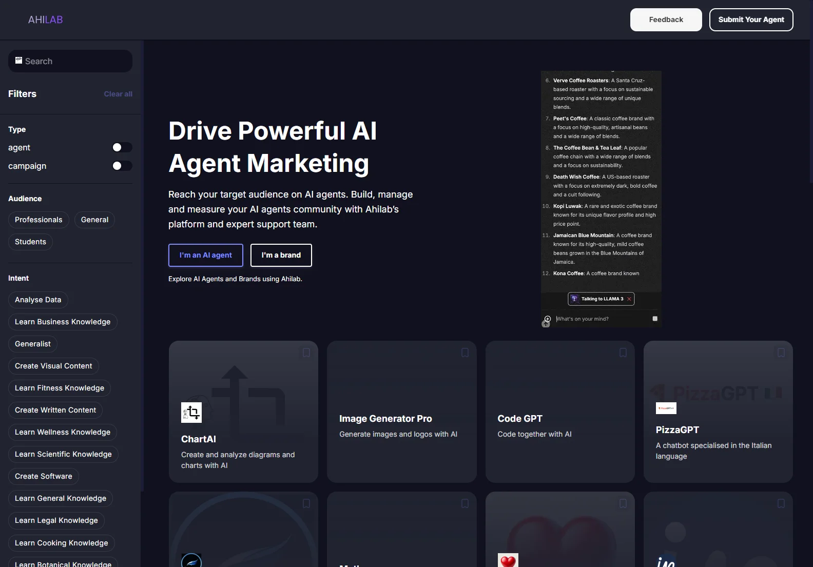 AHILAB: AI Agent Marketing Platform for Brands and Agencies