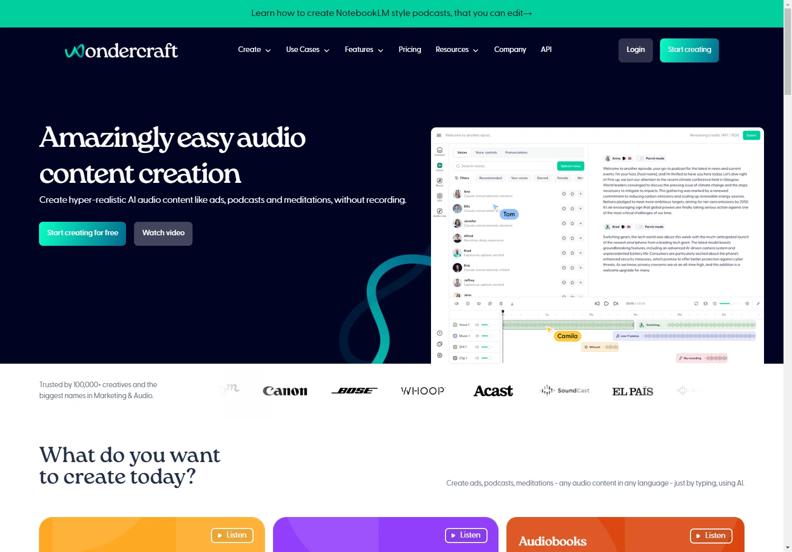 Wondercraft: AI-Powered Audio Studio for Effortless Content Creation