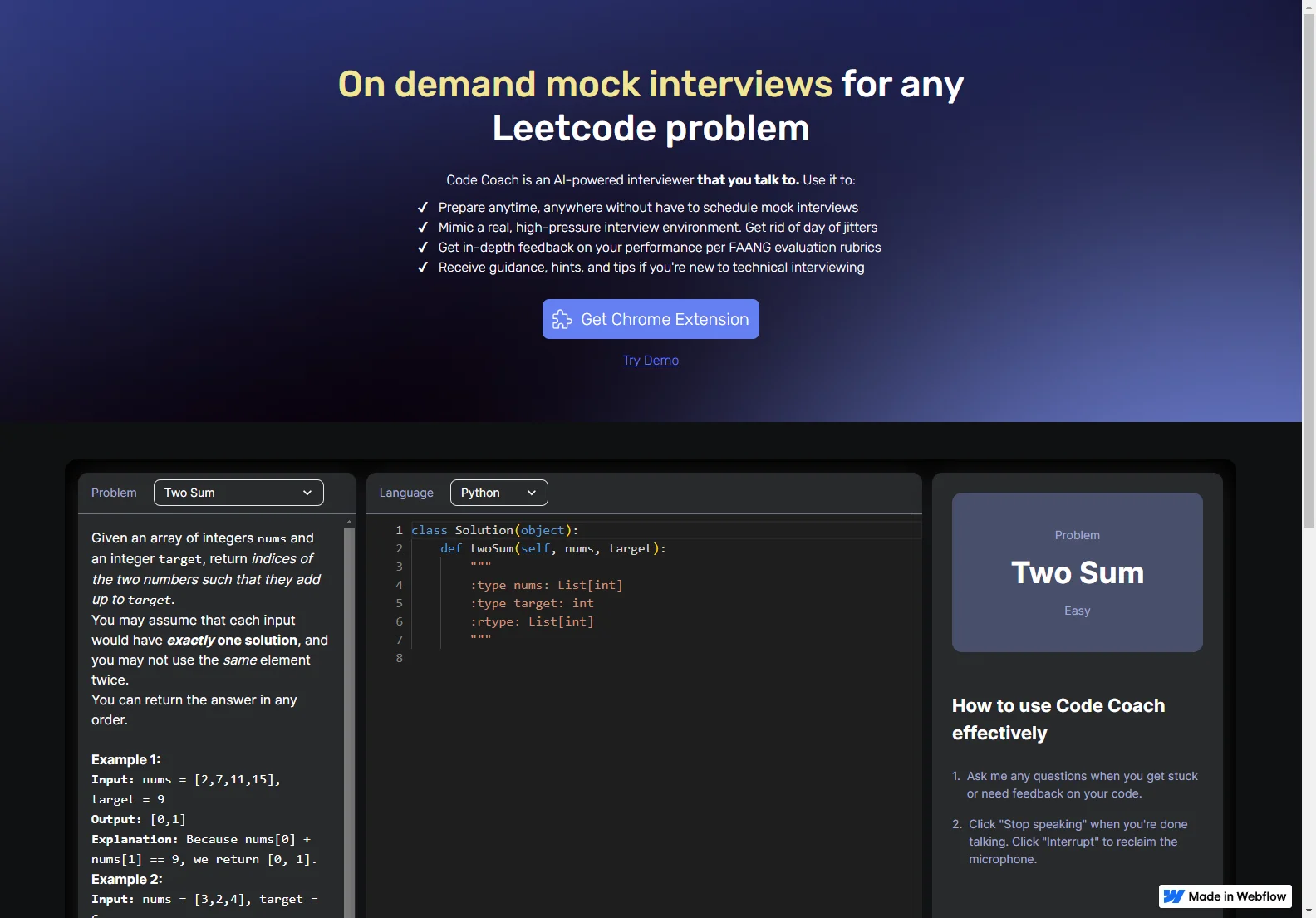 Code Coach: Ace Your LeetCode Interviews with AI-Powered Mock Interviews