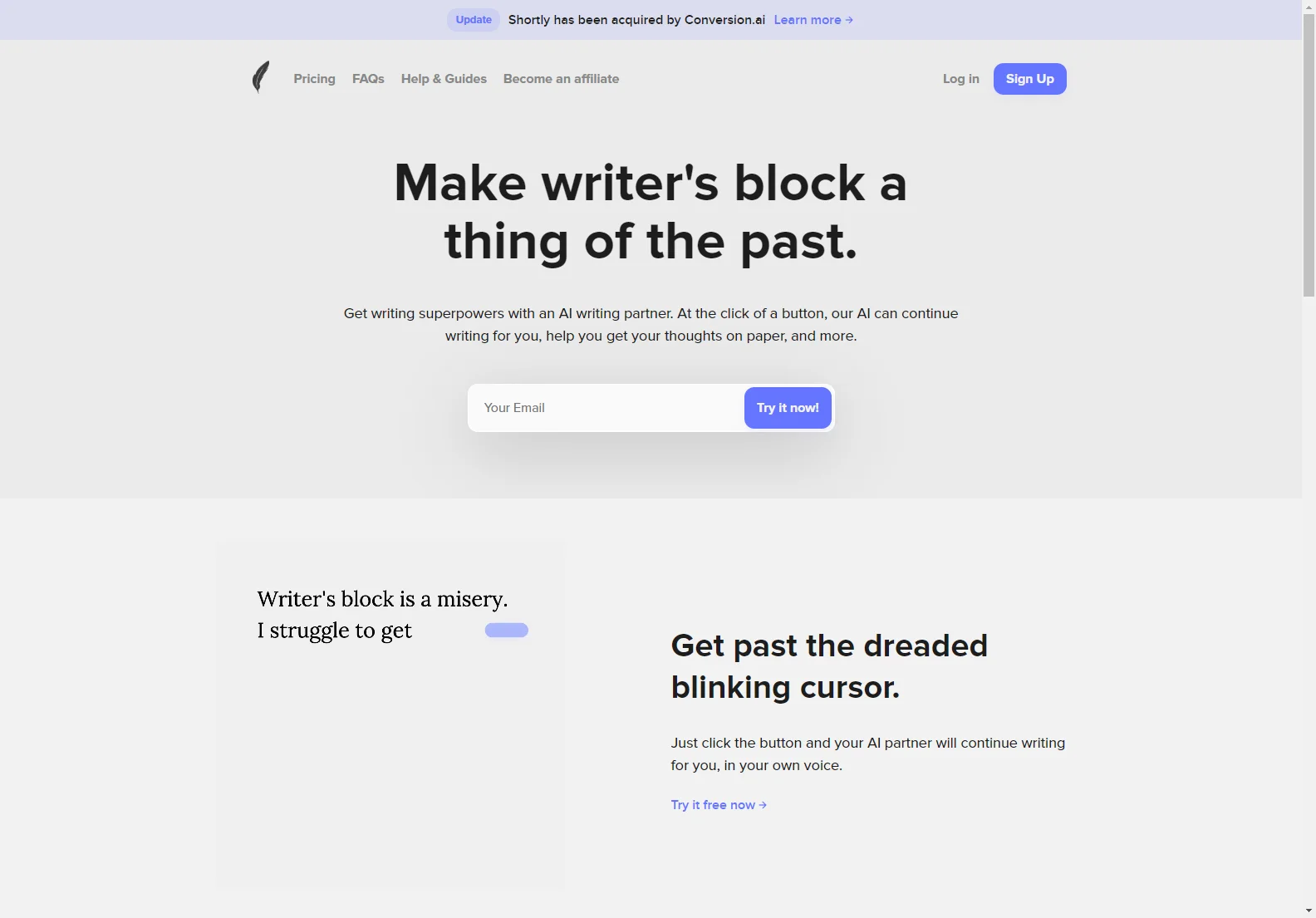 ShortlyAI: Your AI Writing Partner to Beat Writer's Block