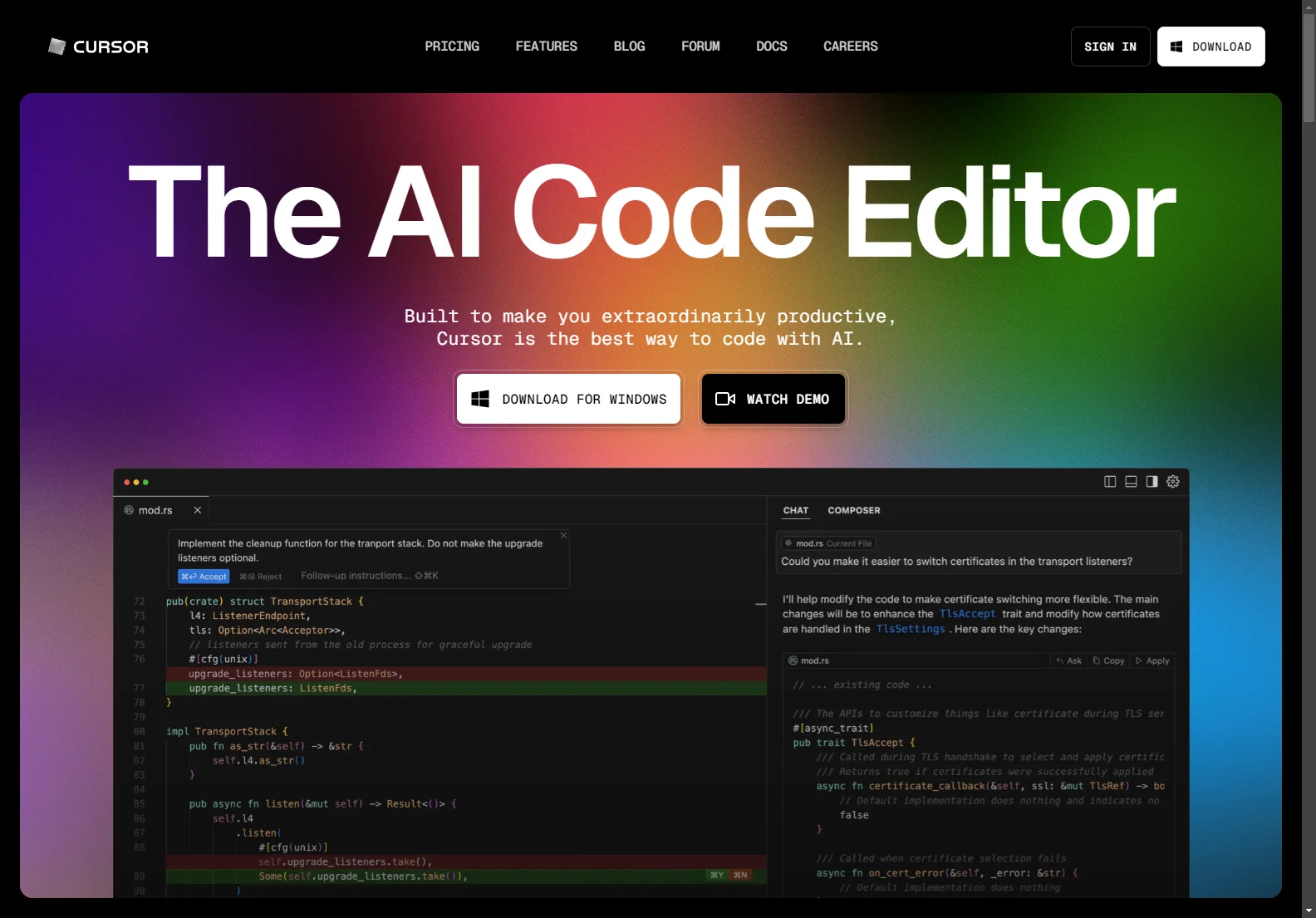 Cursor: AI Code Editor for Enhanced Developer Productivity