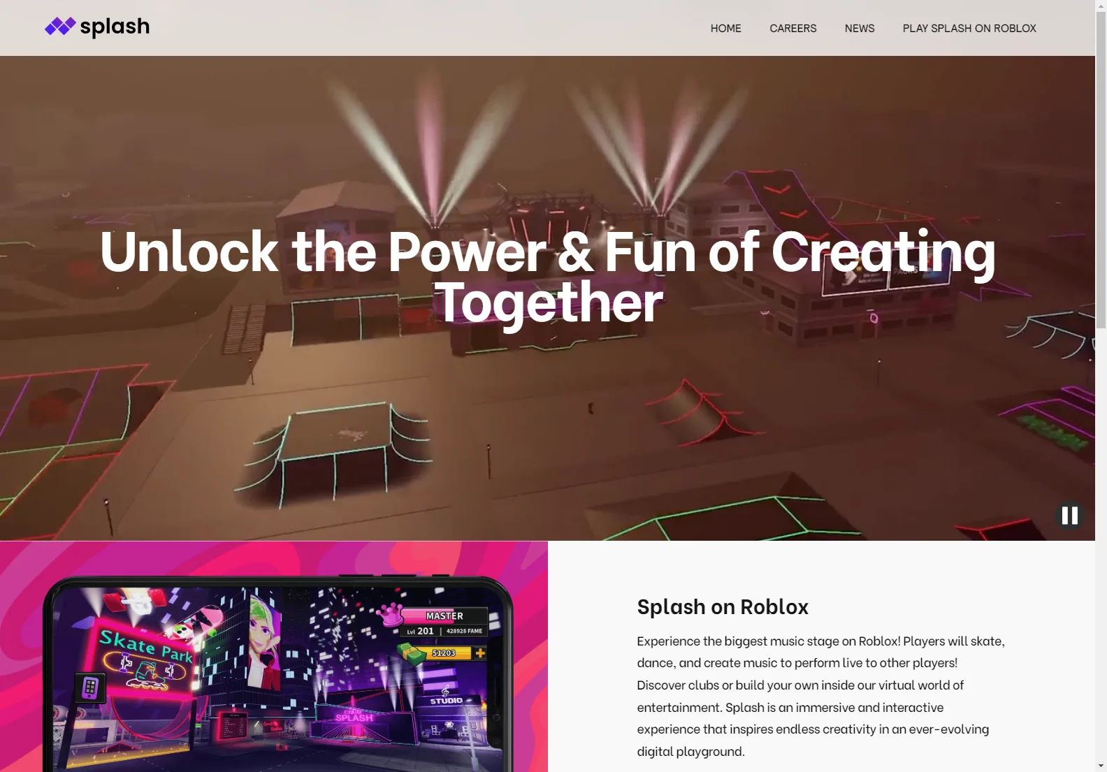 Splash: Roblox's Immersive Music Creation Platform