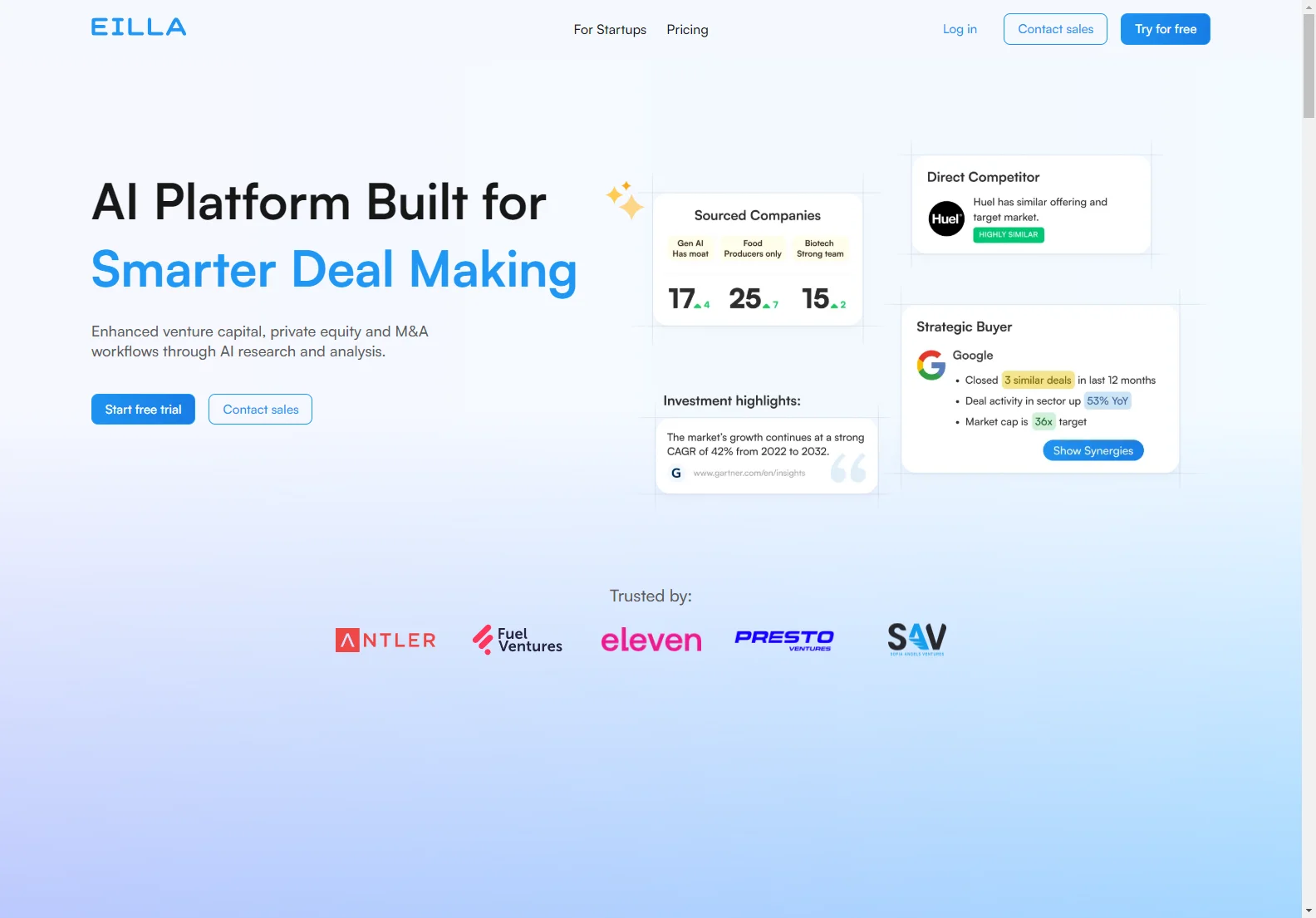 Eilla AI: Streamline Your VC, PE & M&A Workflow with AI