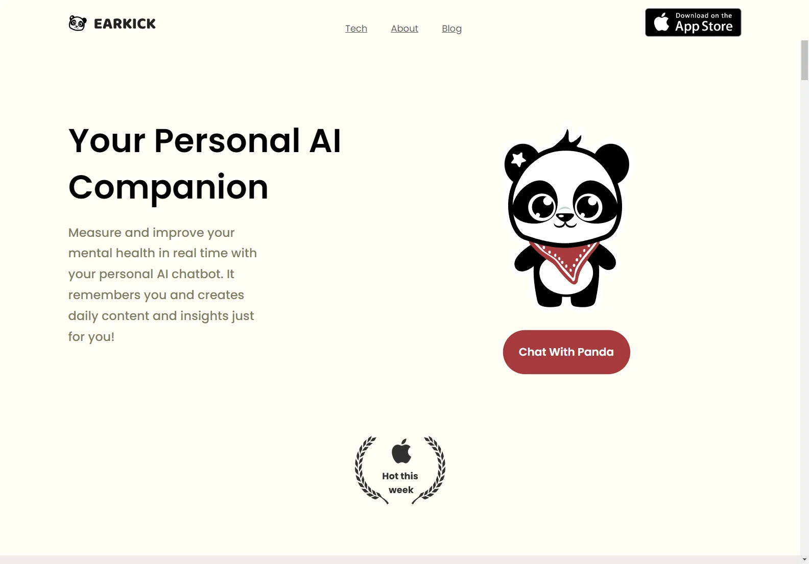 Earkick: Your Private AI Chatbot for Real-Time Mental Health Improvement