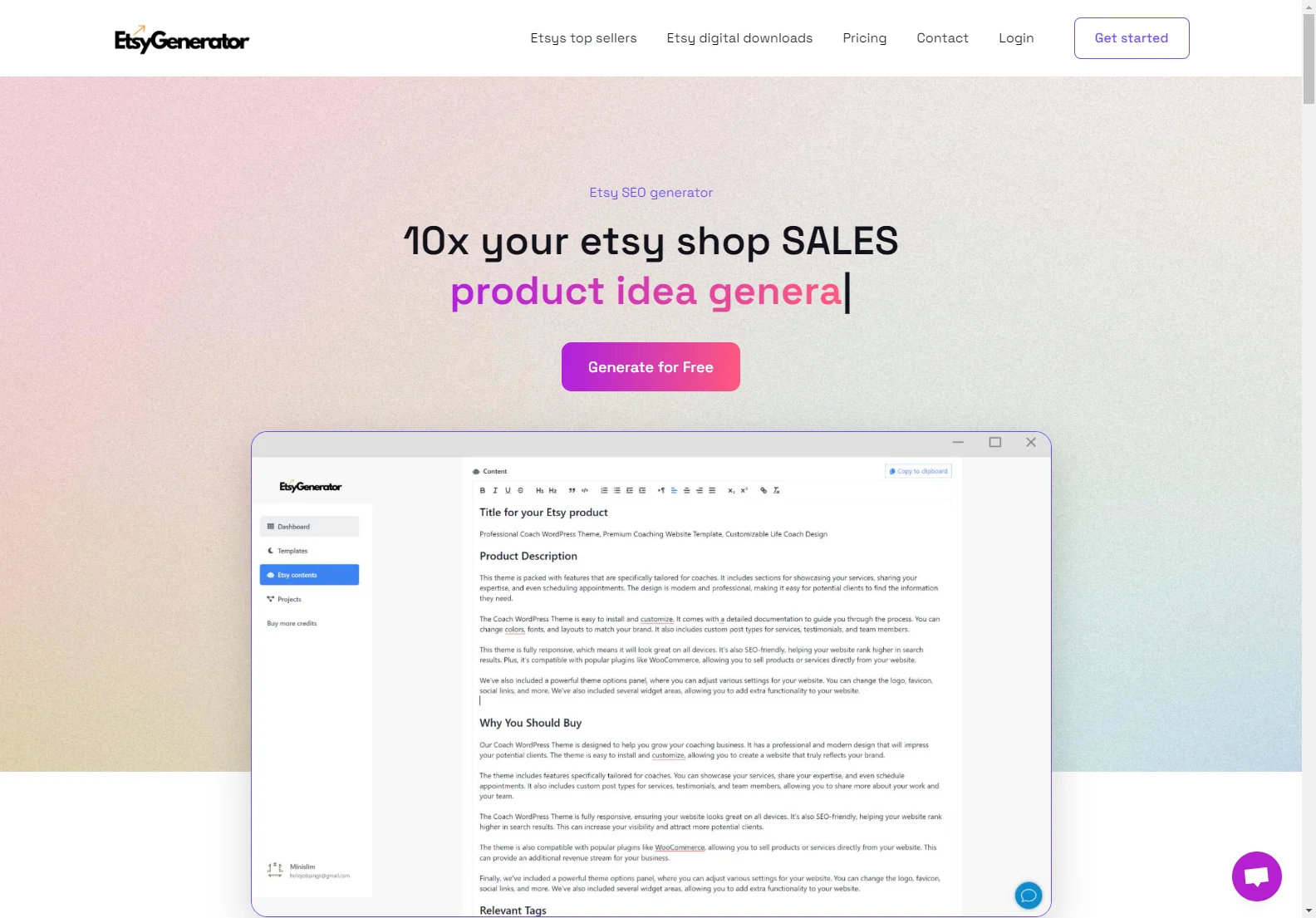 EtsyGenerator: AI-Powered Tool to Boost Etsy Sales and SEO