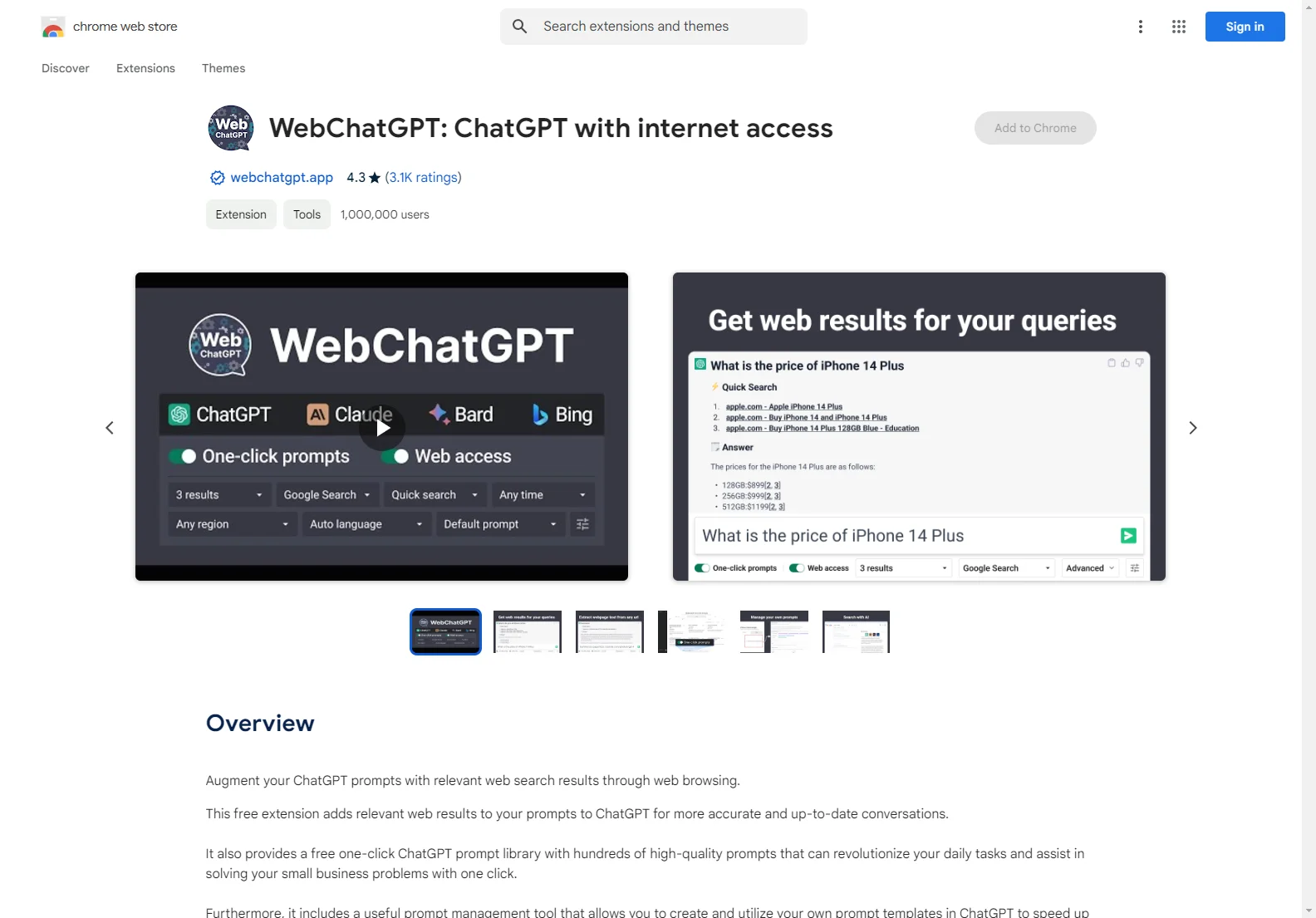 WebChatGPT: Supercharge ChatGPT with Internet Access and AI-Powered Prompts