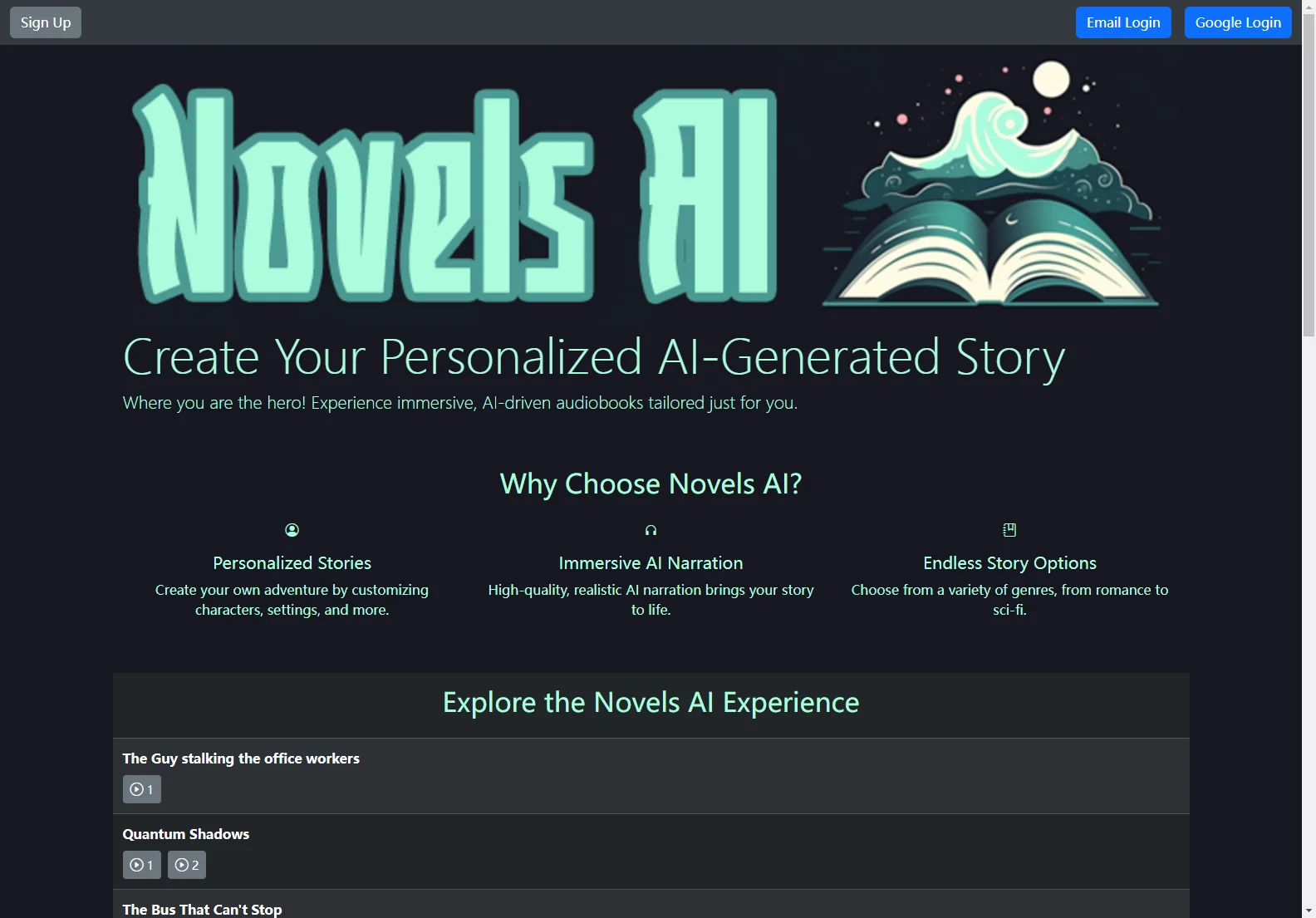 Novels AI: Create Your Own Personalized AI Audiobook Adventure