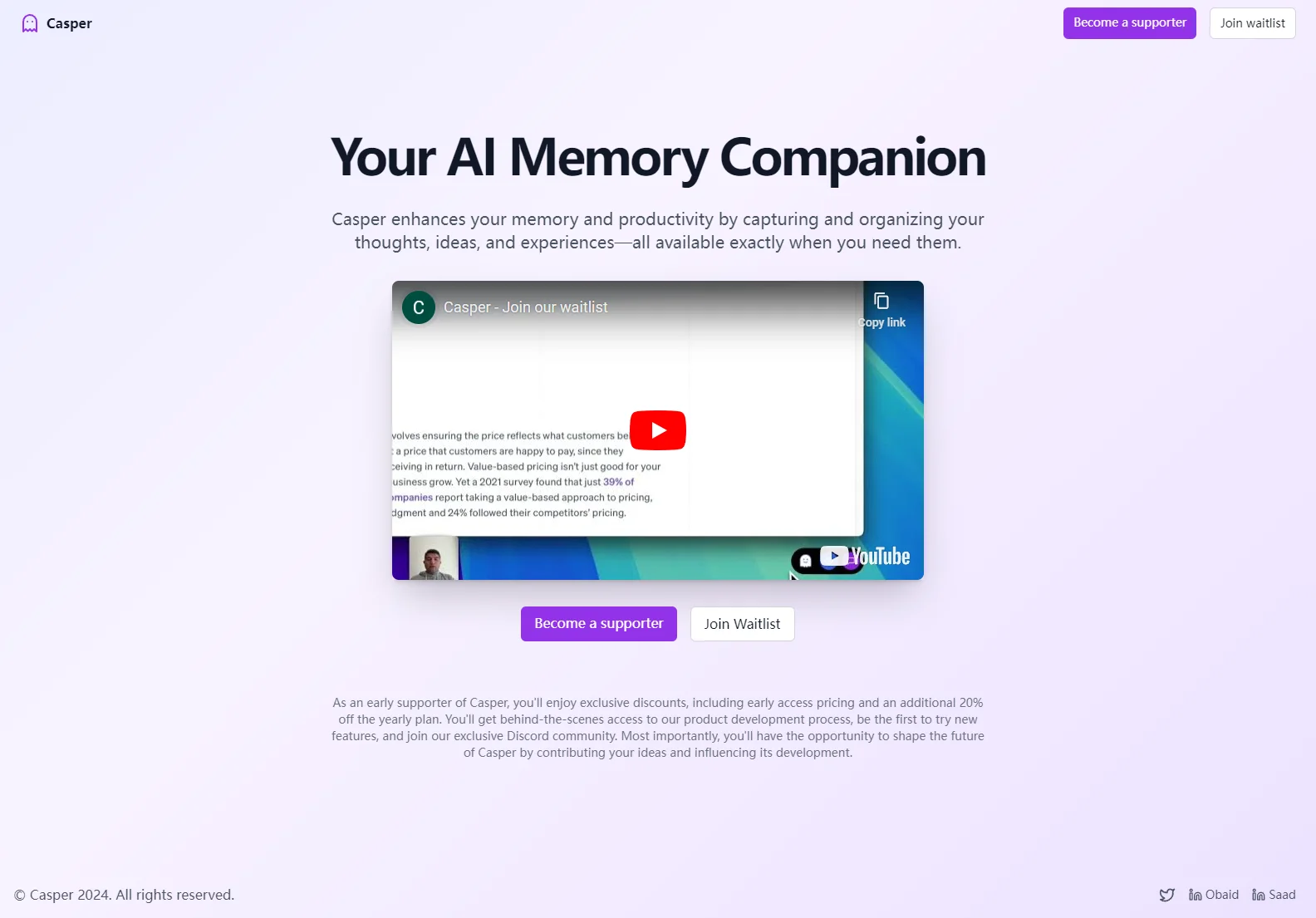 Casper: Your AI Memory Companion for Enhanced Productivity