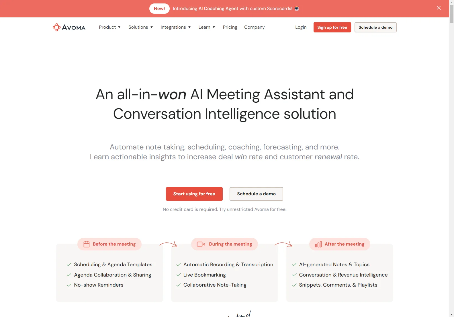 Avoma: AI-Powered Meeting Assistant & Conversation Intelligence