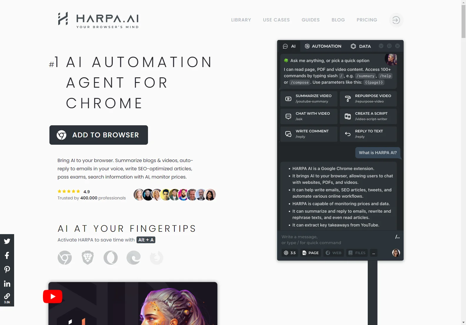 HARPA AI: Your AI-Powered Browser Extension for Enhanced Productivity