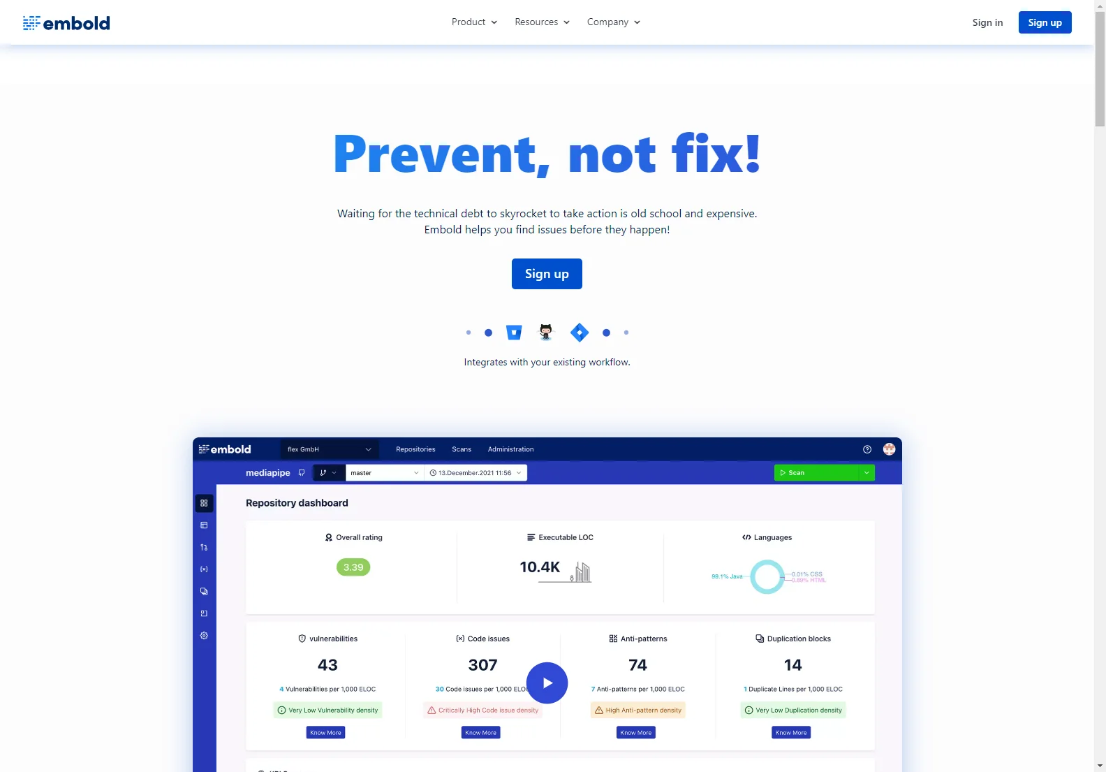 Embold: Proactive Code Quality Monitoring for Efficient Development