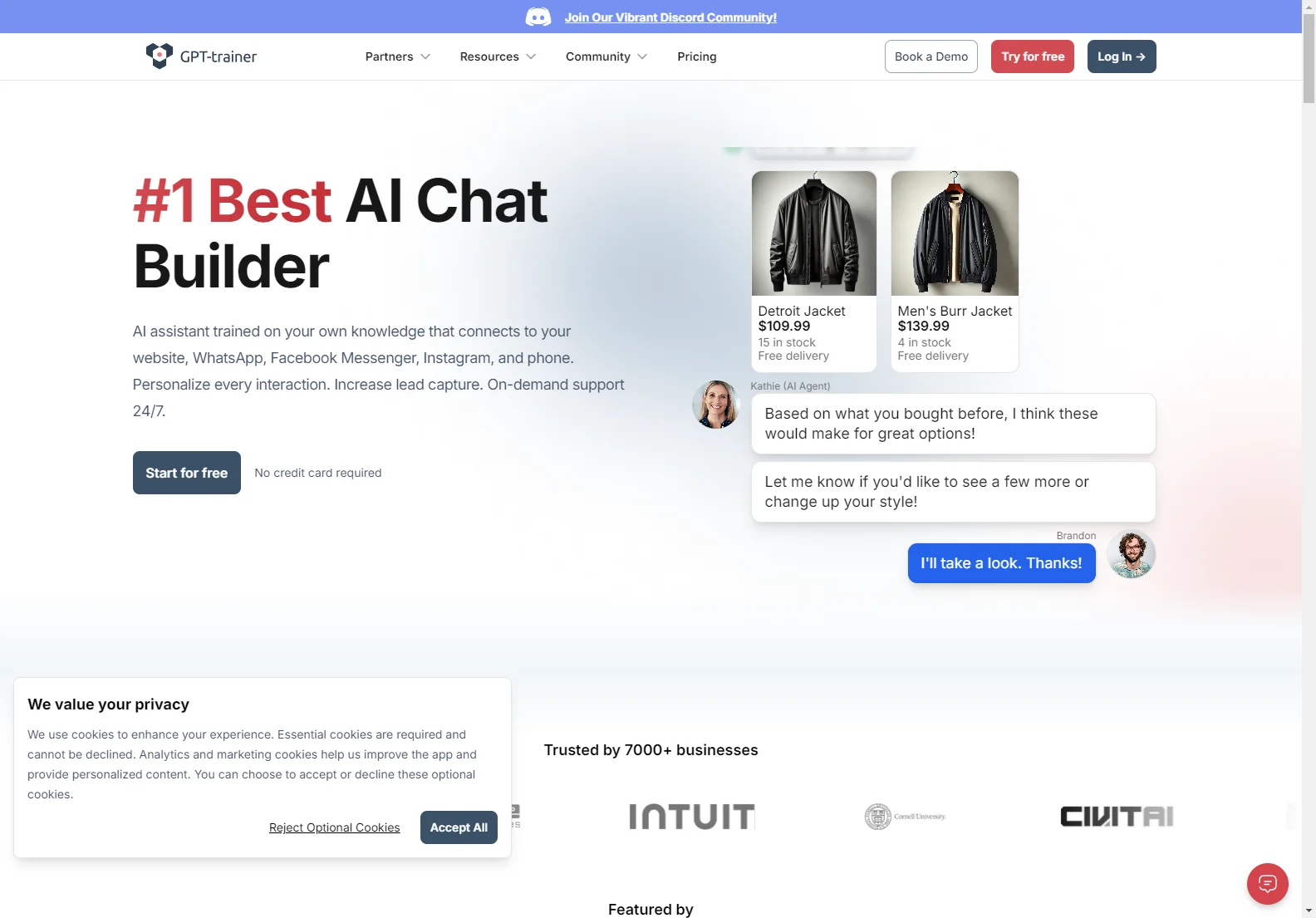 GPT-trainer: AI Chat Builder for Personalized Customer Interactions