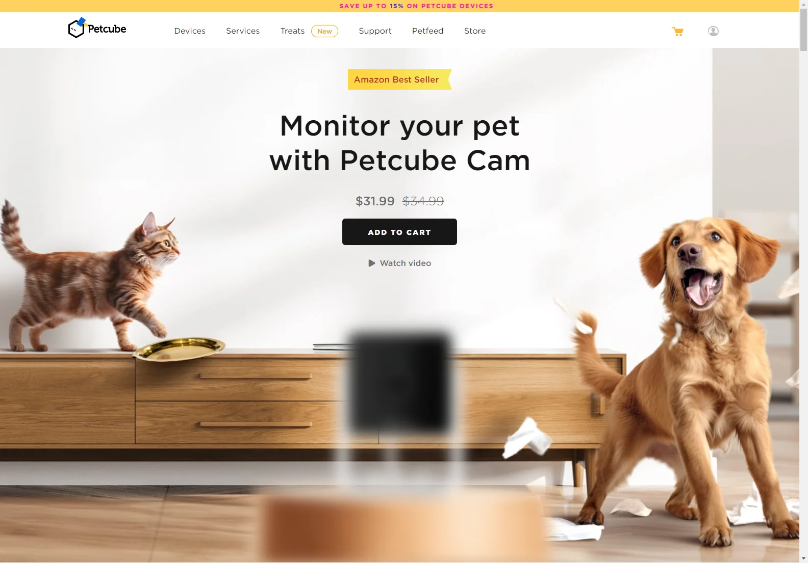 Petcube Cam: Your Pet's 24/7 Guardian with HD Video & Smart Alerts