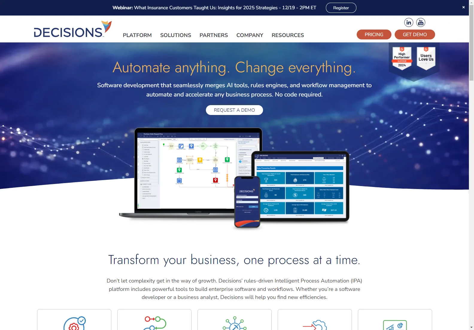 Decisions: No-Code AI-Powered Automation Platform for Business Process Optimization