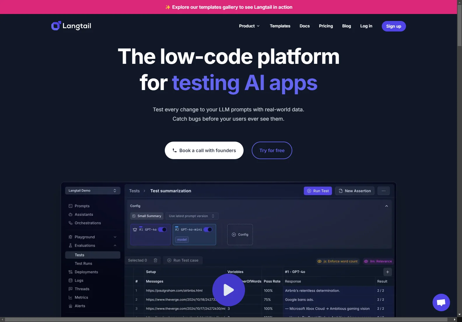 Langtail: Low-Code Platform for Faster, More Predictable AI App Development