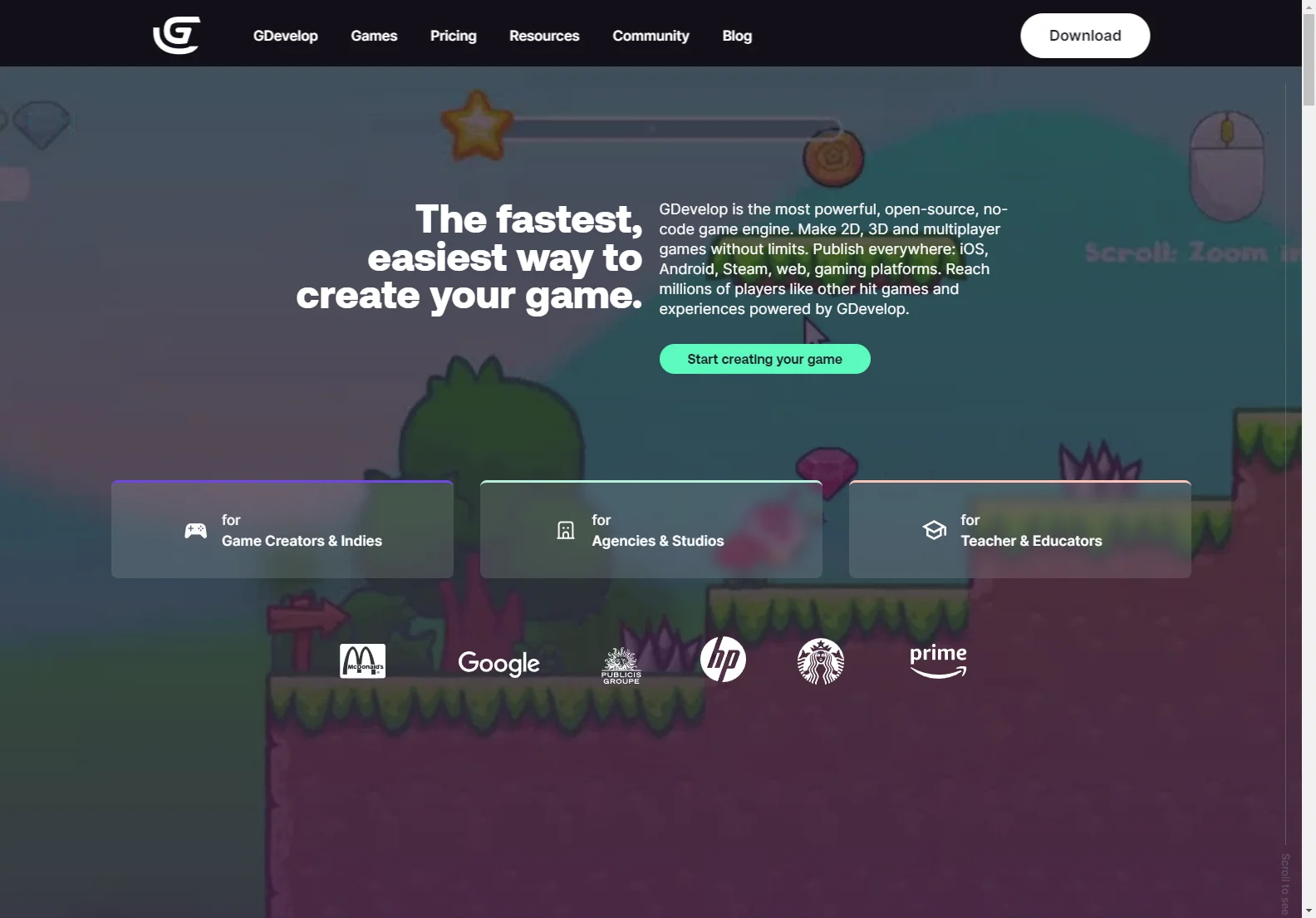 GDevelop: Free & Easy No-Code Game Engine for 2D, 3D & Multiplayer Games