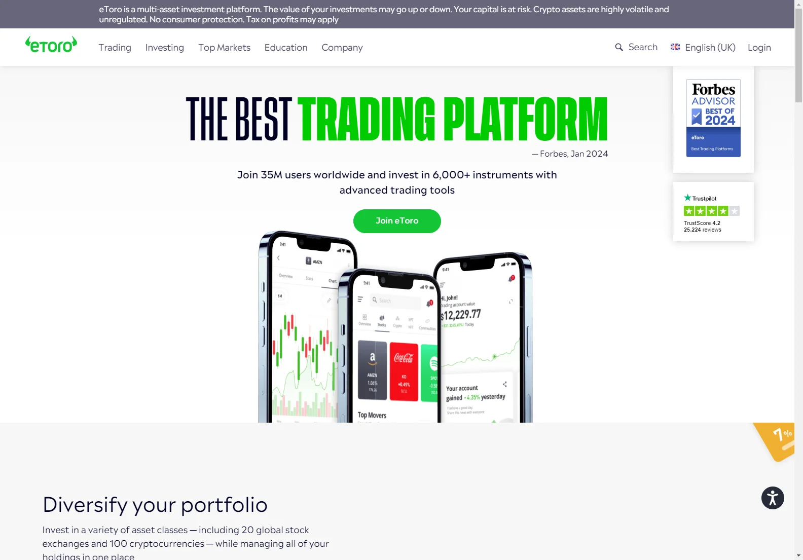 eToro: Invest in 6000+ Assets with Social Trading & Education