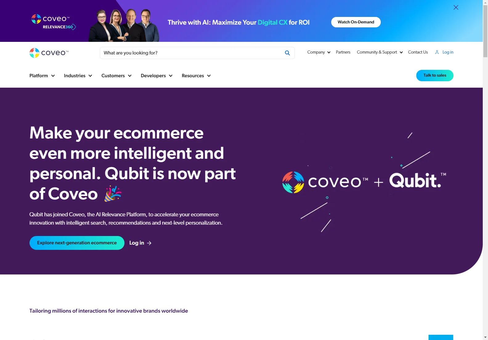 Boost Ecommerce Revenue with Qubit + Coveo: AI-Powered Personalization