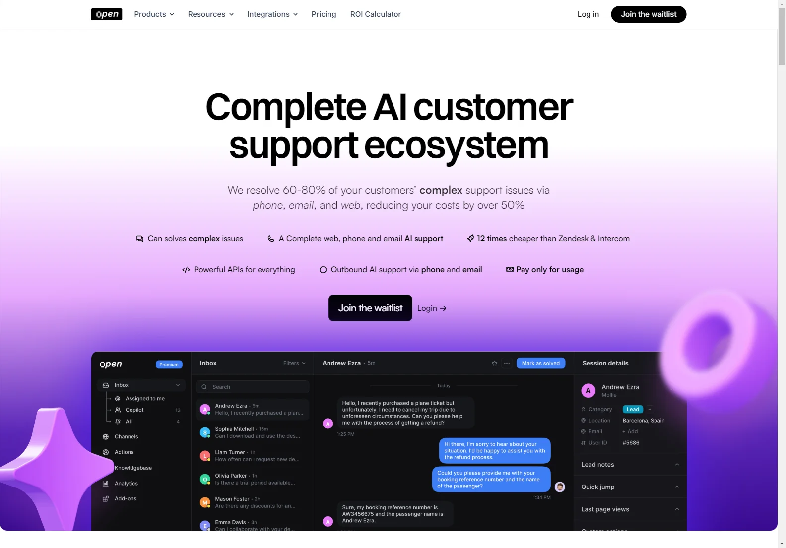 Open: AI-Powered Customer Support - Save 50% on Costs