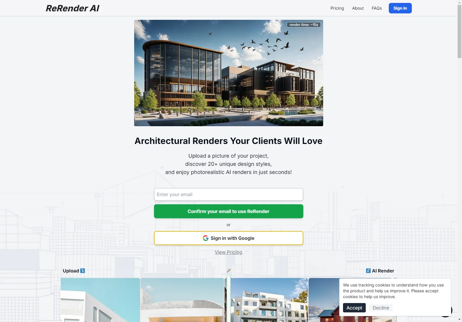 ReRender AI: AI-Powered Architectural Design Tool for Stunning Renders