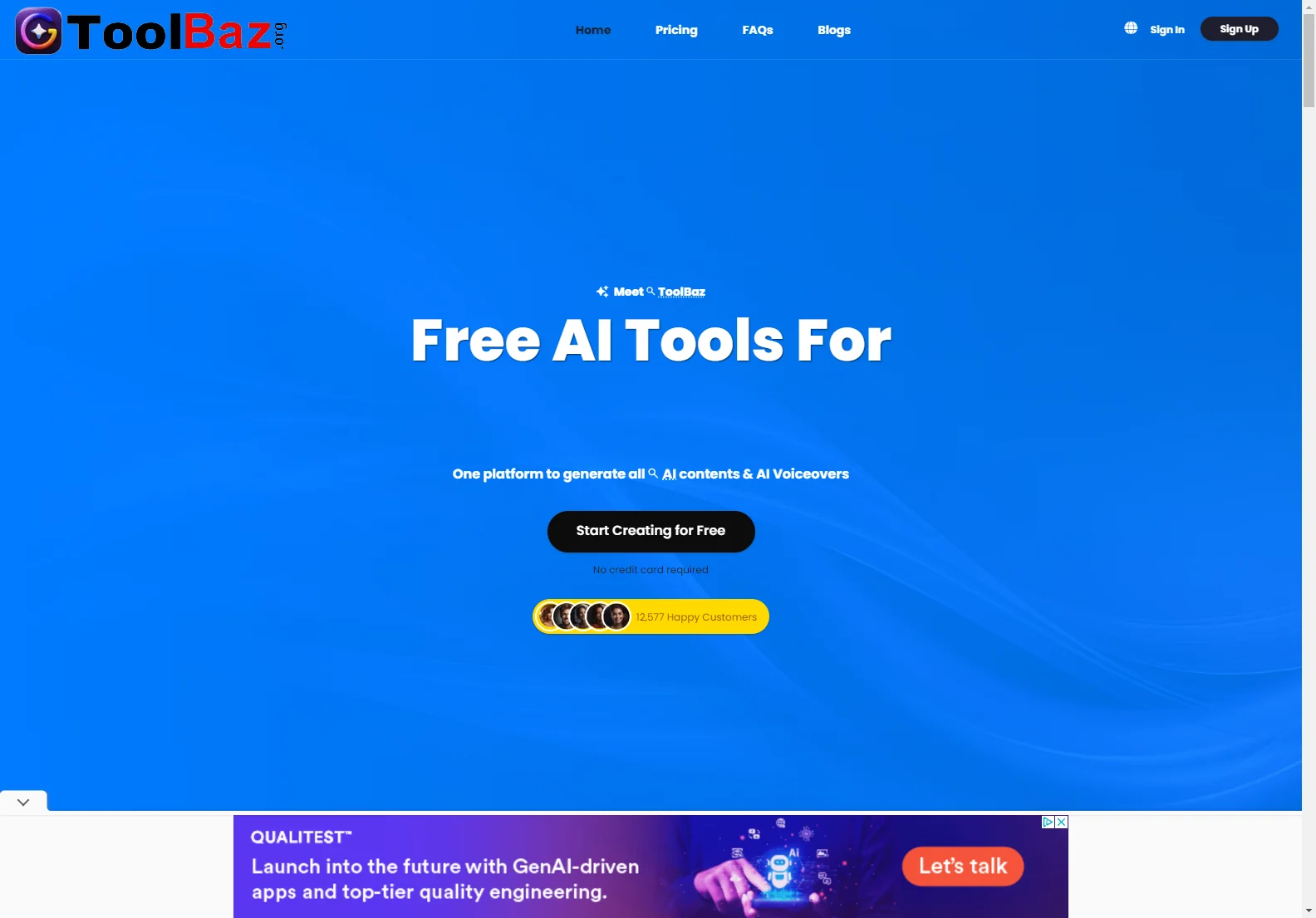 ToolBaz: Free AI Writer & Content Creation Platform