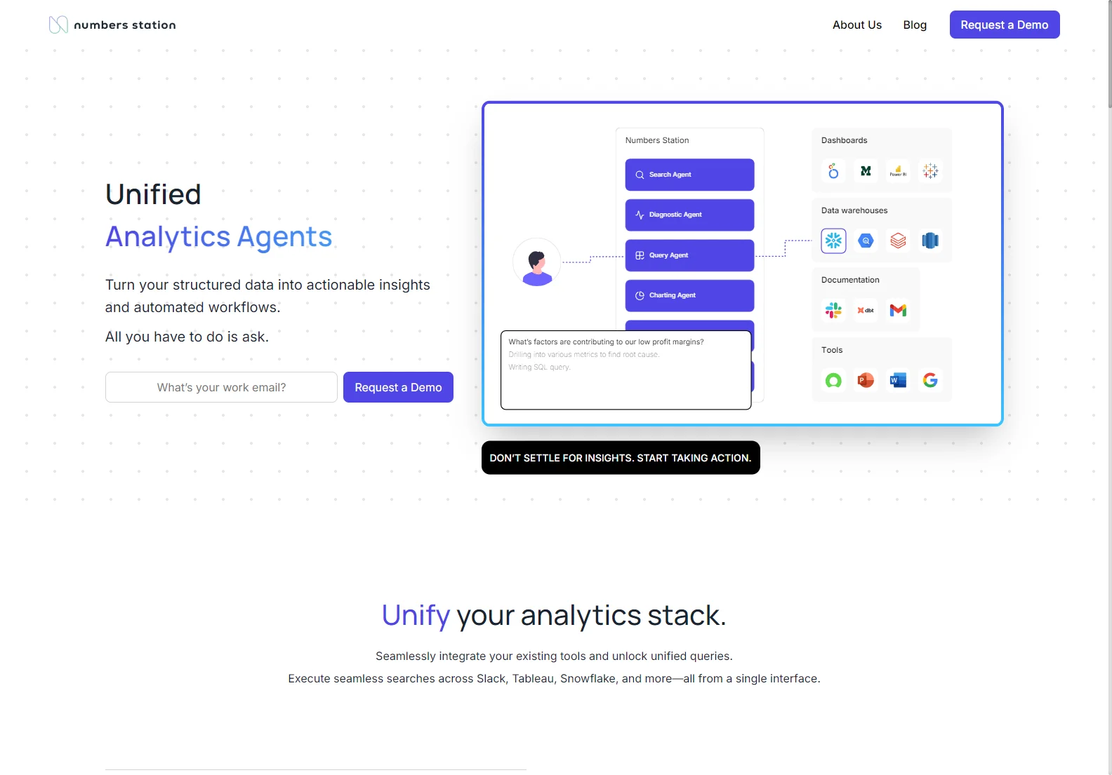 Numbers Station: Unified Analytics for Actionable Insights