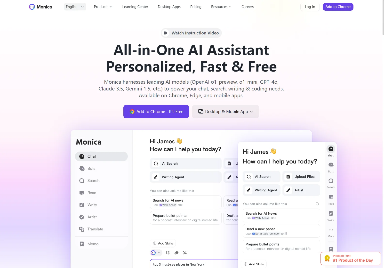 Monica: Your All-in-One AI Assistant - GPT-4, Claude 3.5, Gemini 1.5 Integrated