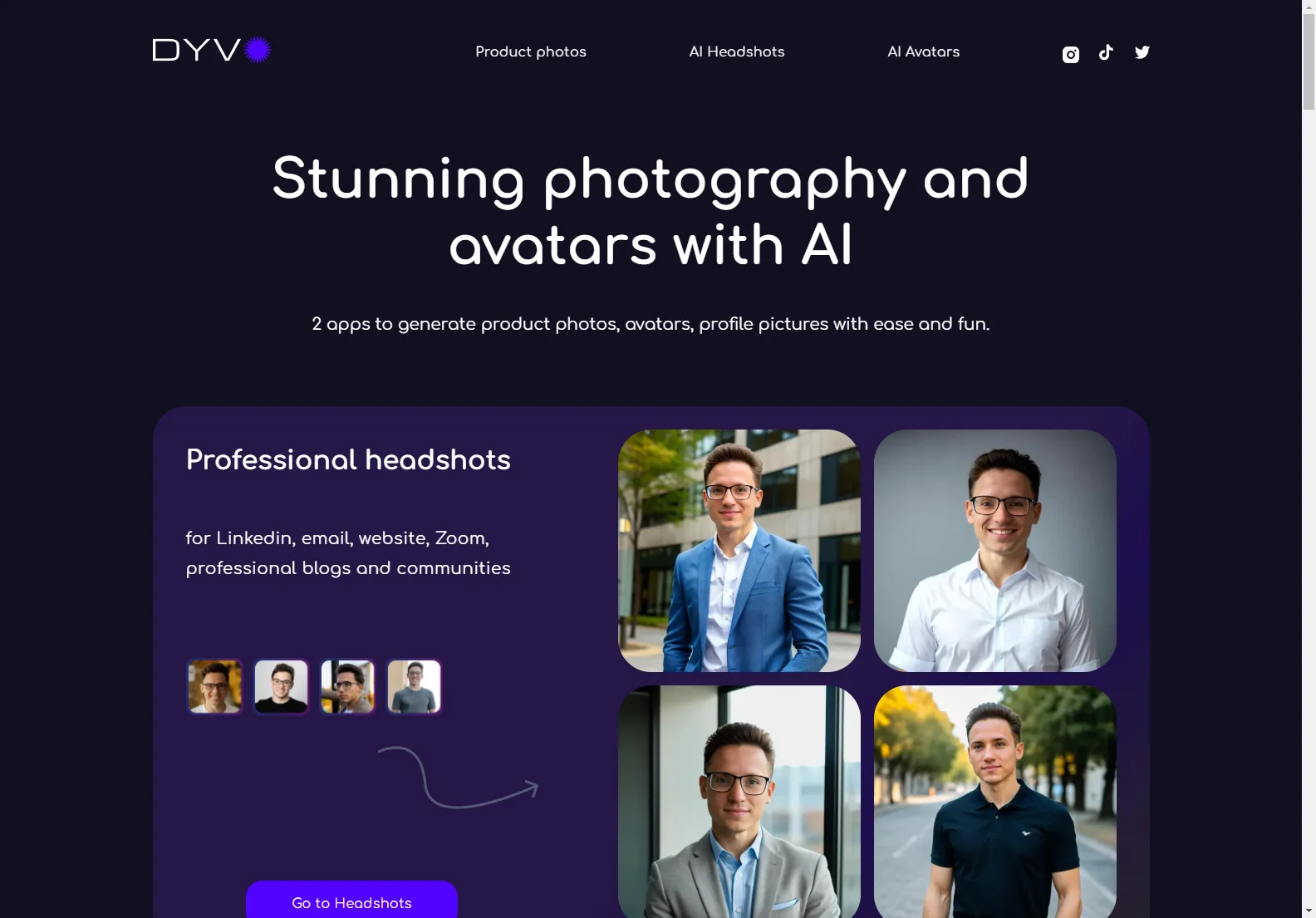 DYVO: AI-Powered Headshots, Avatars & Product Photos