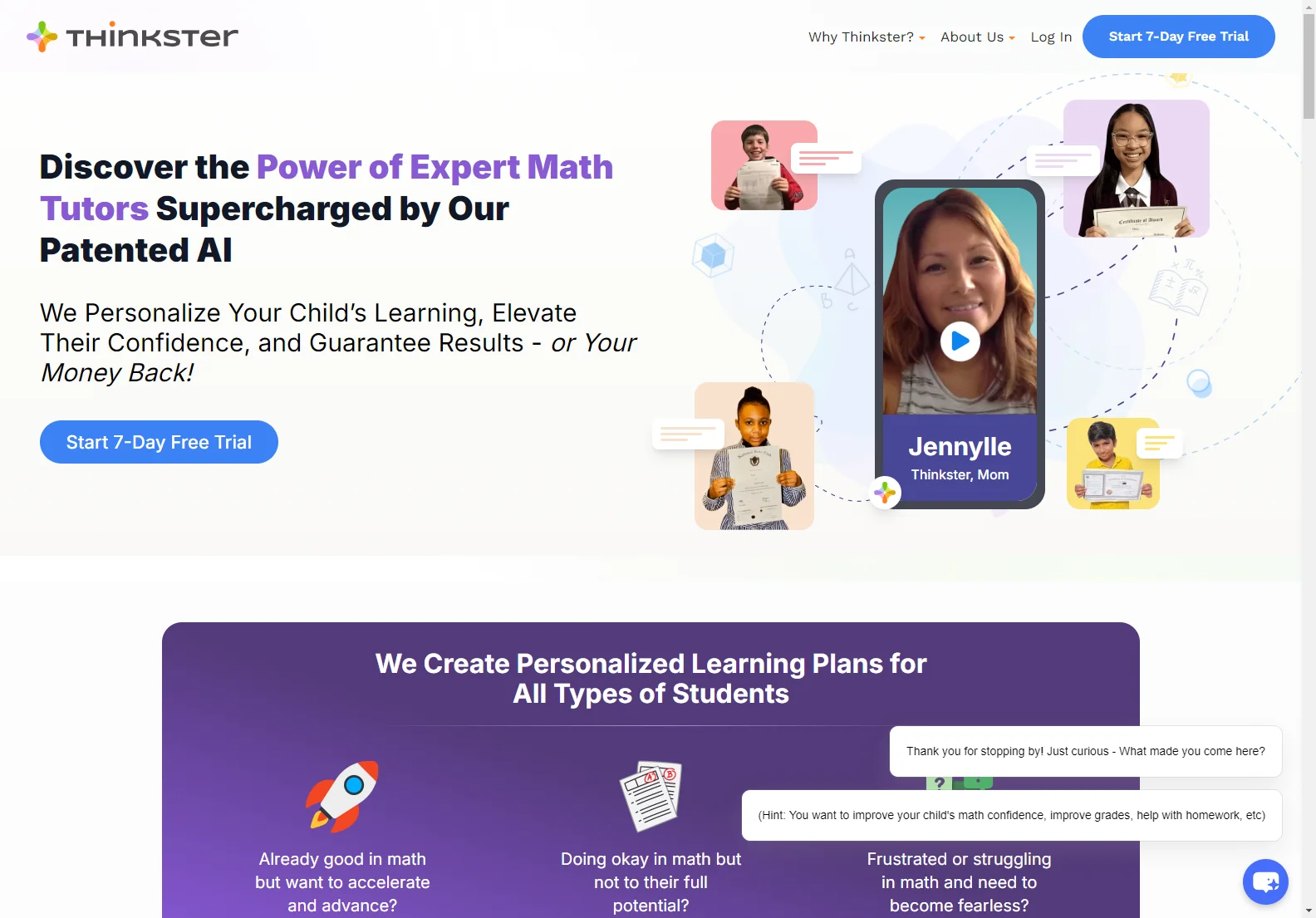 Thinkster Math: Personalized Online Math Tutoring with Guaranteed Results