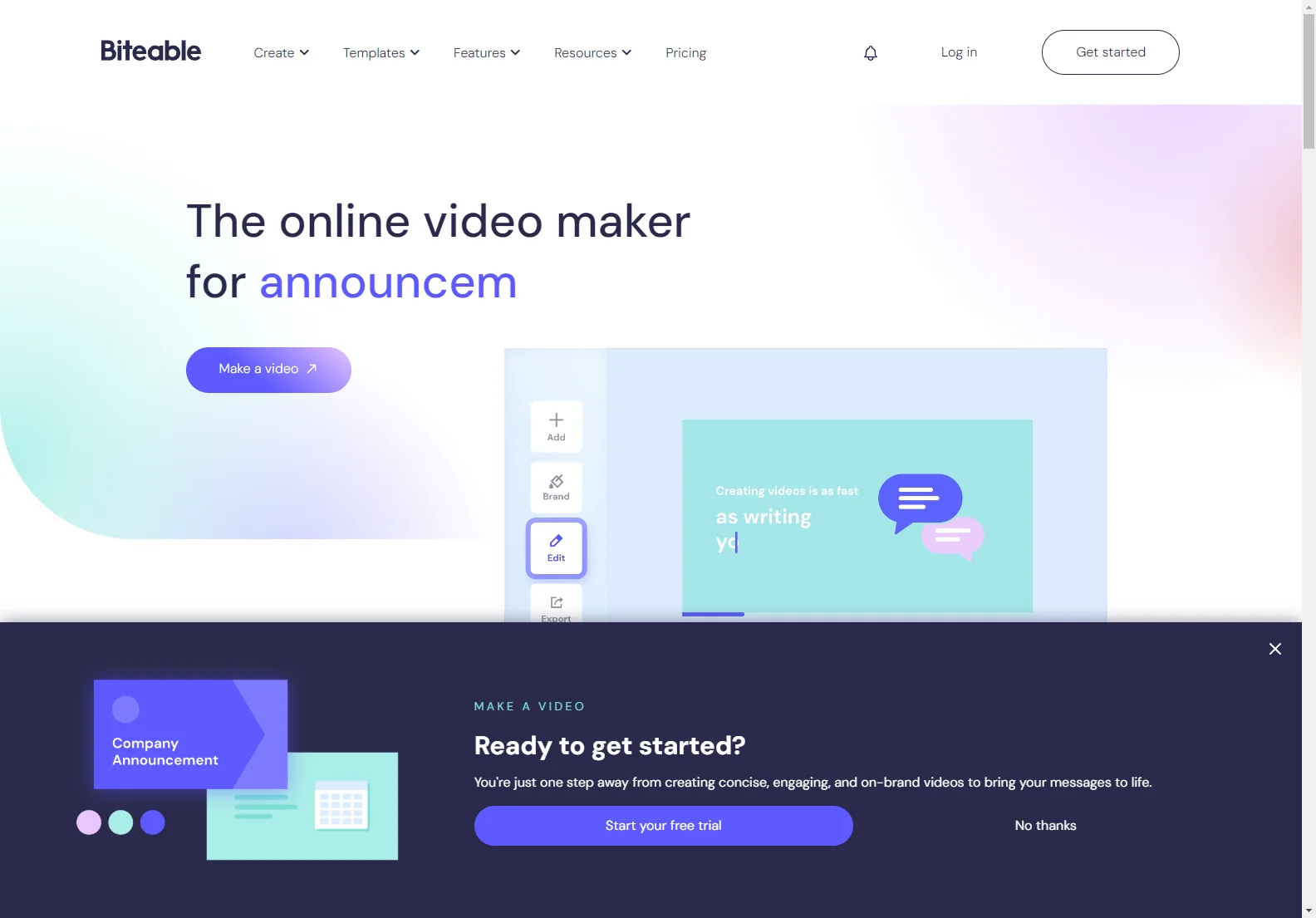 Biteable: Easy Online Video Maker for Engaging Content