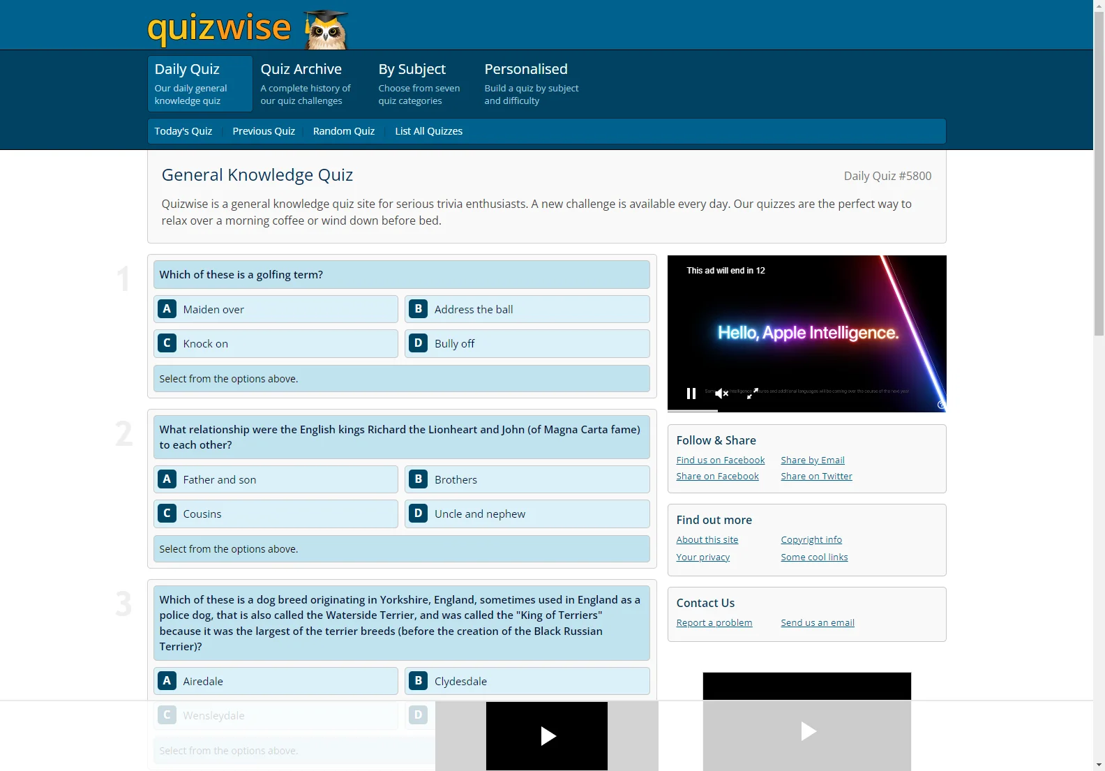 Quizwise.com: Your Daily General Knowledge Quiz for Trivia Enthusiasts