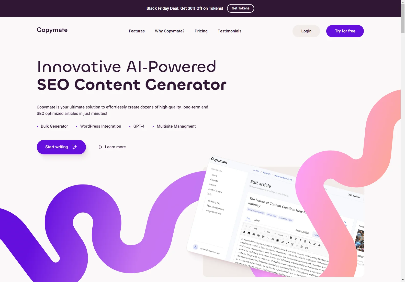 Copymate: AI-Powered SEO Content Generator for Effortless Article Creation