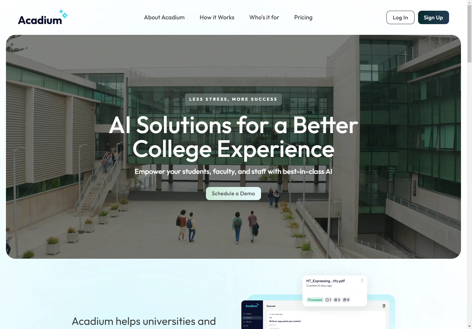 Acadium: AI-Powered Solutions for a Better College Experience