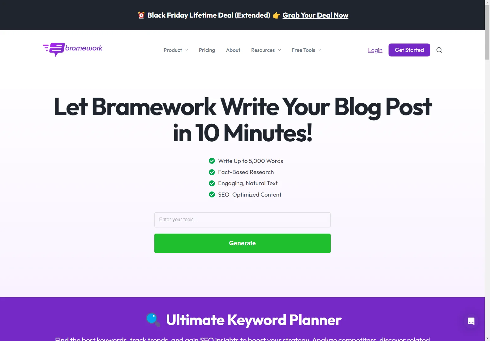 Bramework: AI-Powered Blog Writing Tool for 5X Faster Content Creation