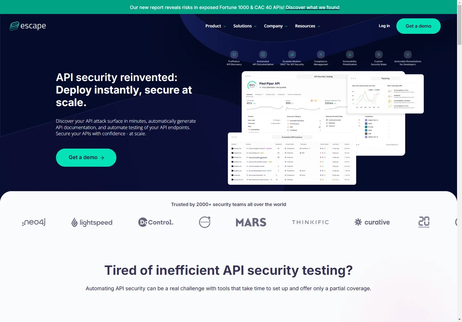 Escape: Automated API Discovery & Security Platform for Scalable Protection