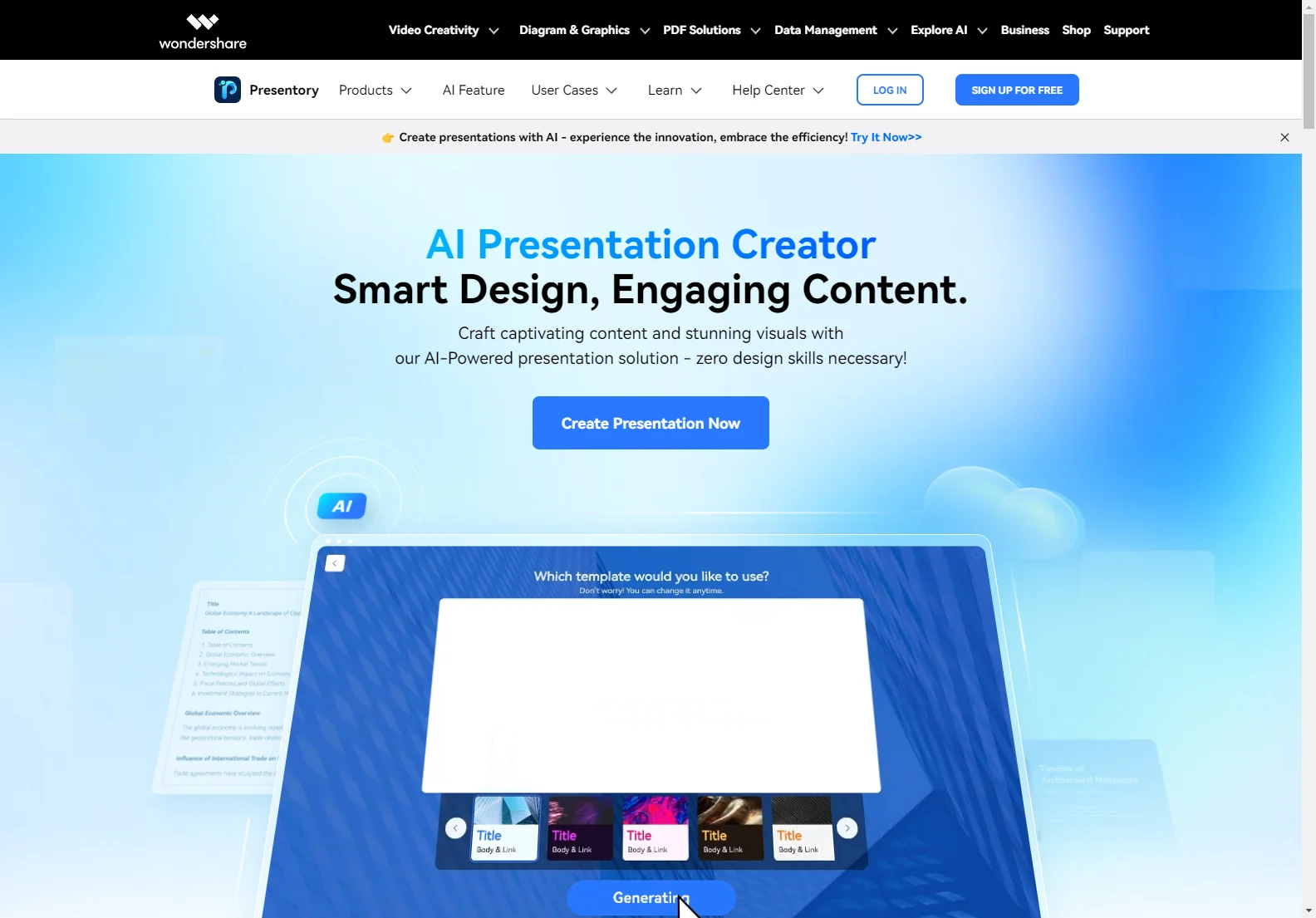 AI Presentation Maker | Wondershare Presentory: Create Stunning Presentations with AI